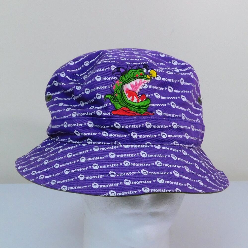 Monster dot com All Over Print Bucket Hat OSFA Purple Embroidered Promo